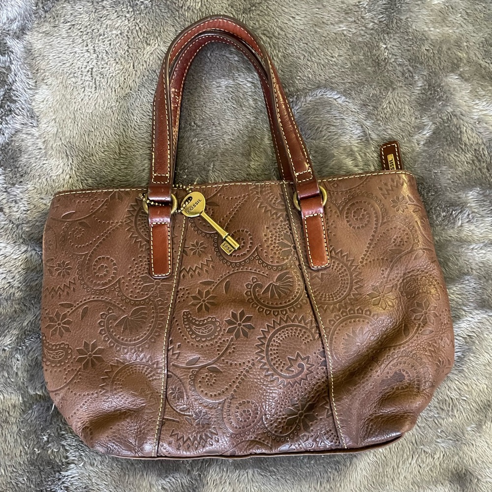 Brown vintage fossil hand bag